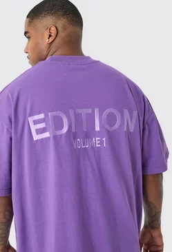 Purple Plus Oversized Heavyweight Zip Hem T-shirt