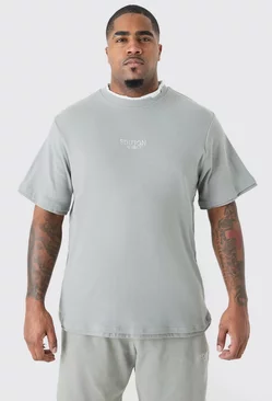 Grey Plus Heavyweight Ribbed Fauxlayer T-shirt