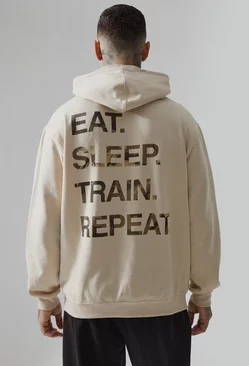 Tall Man Active Oversized Train Repeat Hoodie Sand
