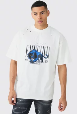 White Oversized Panther Limited Edition T-shirt