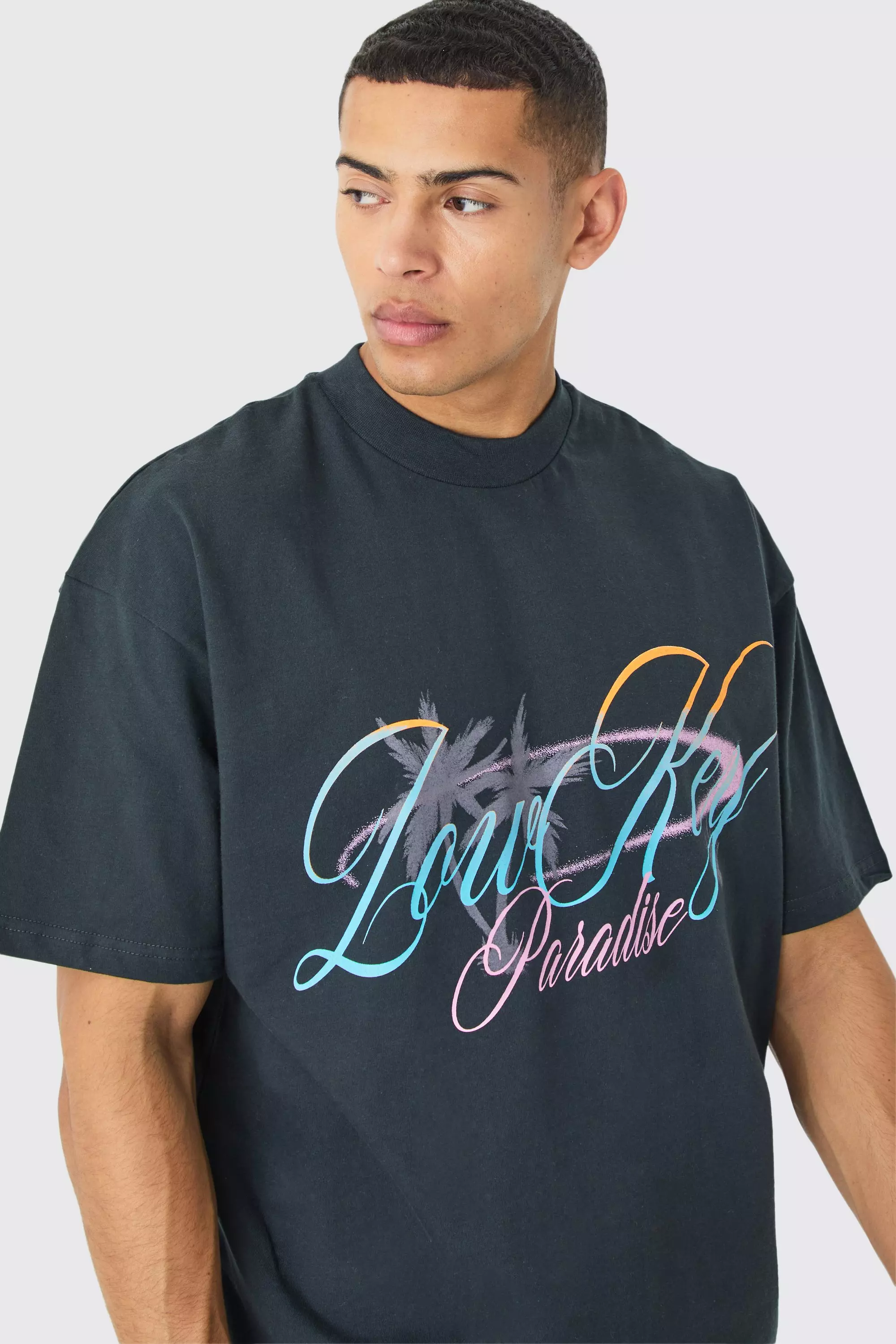 T-shirt oversize à imprimé Paradise, Grey autre image