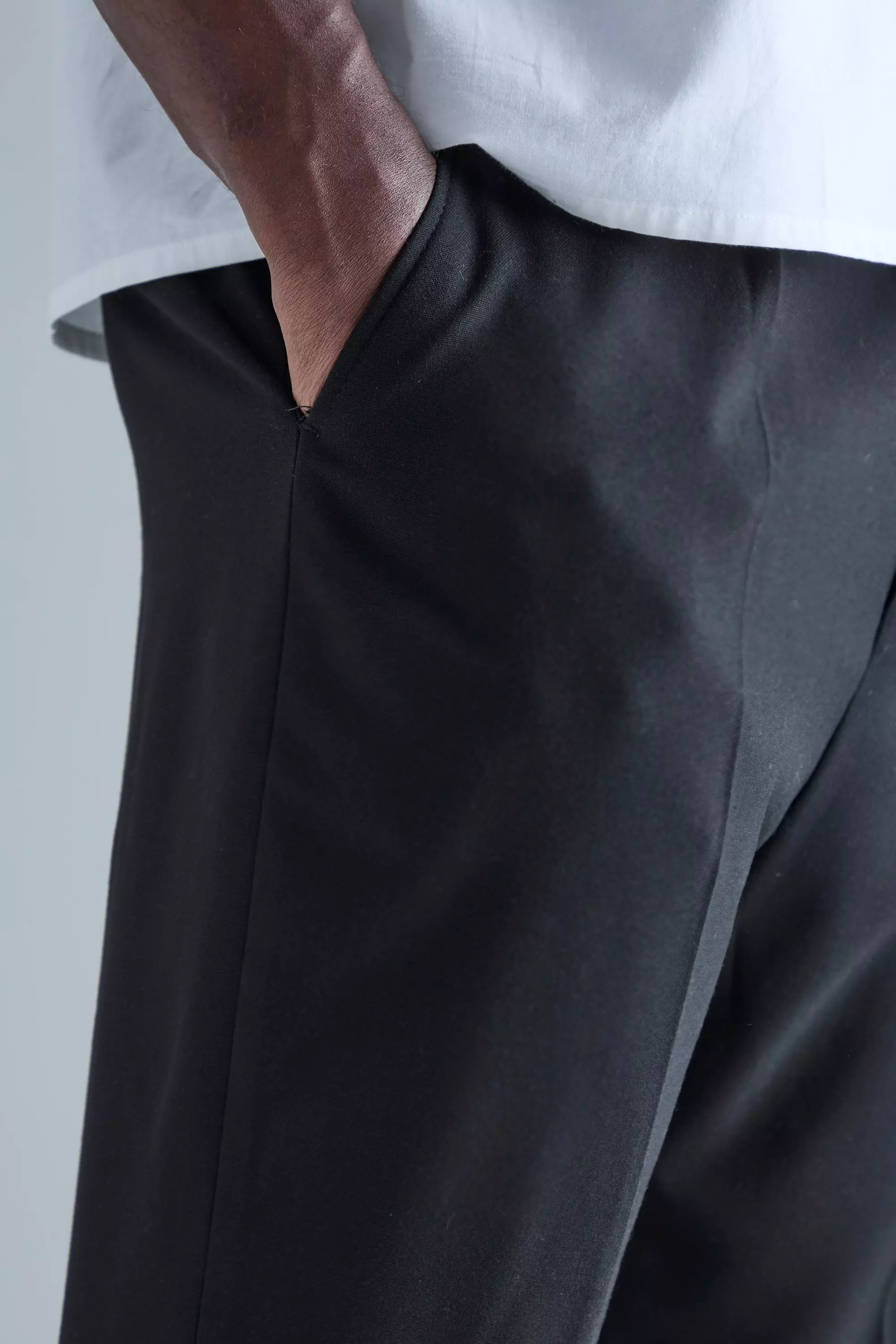 High Rise Tapered Crop Tailored Pants | boohooMAN USA