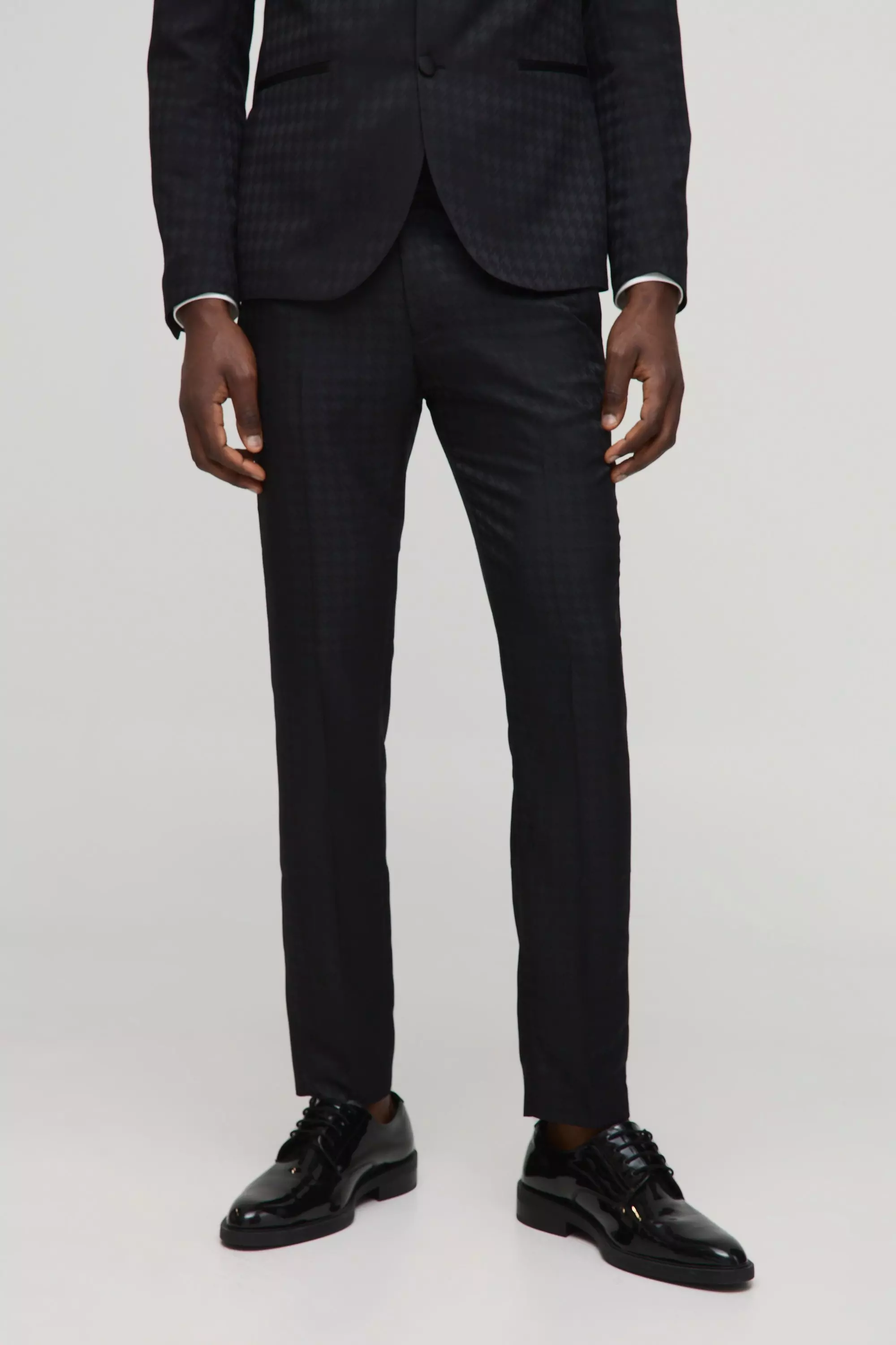 Black Skinny Tonal Houndstooth Trouser alternative image