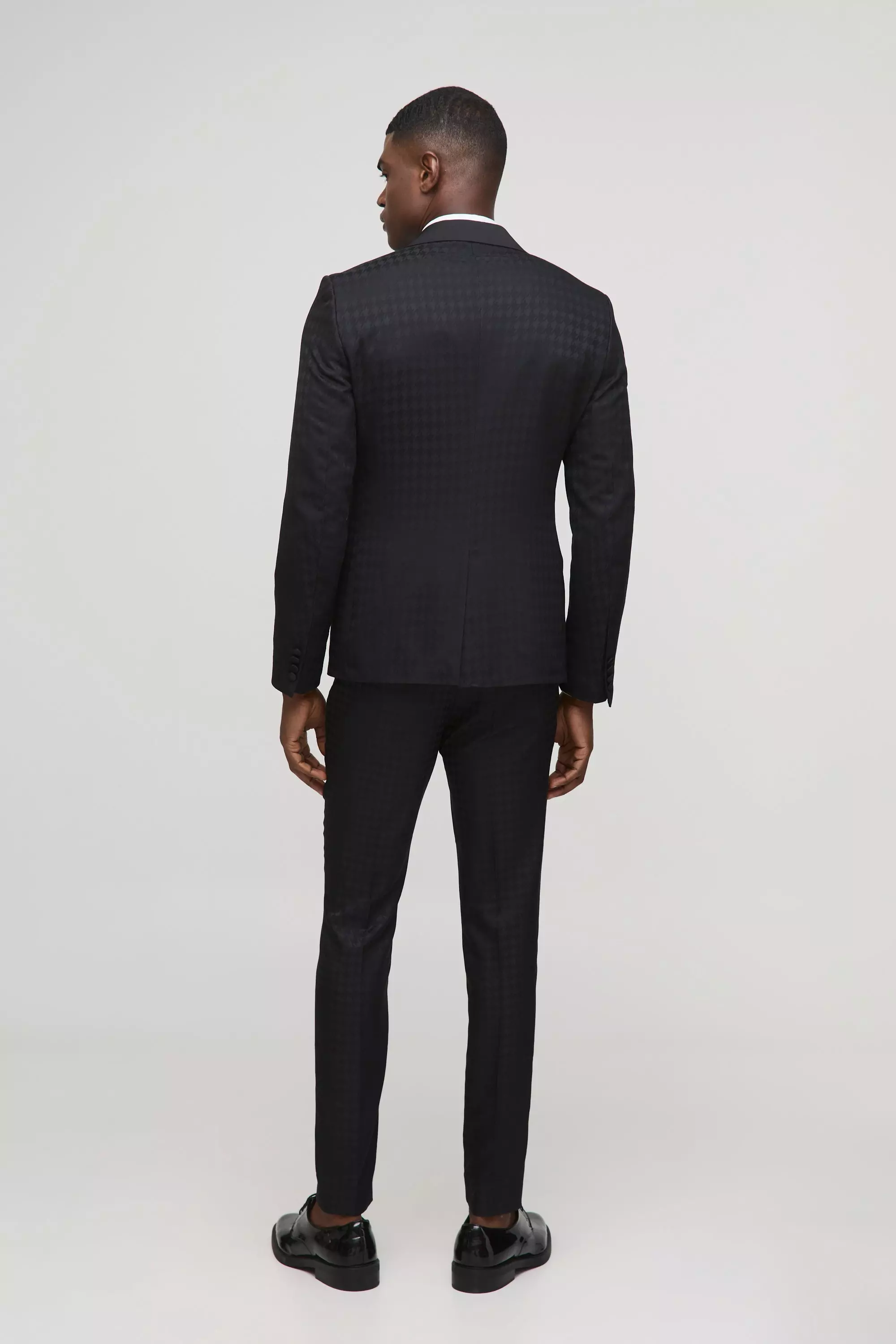 Black Skinny Tonal Houndstooth Trouser alternative image