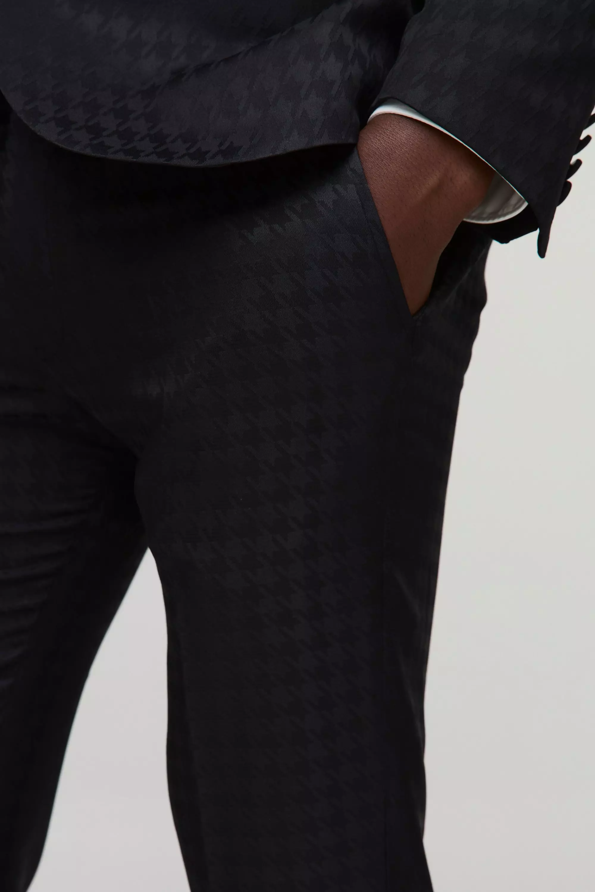 Black Skinny Tonal Houndstooth Trouser alternative image