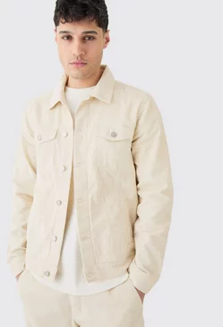 Boxy Cord Jacket In Sand Sand