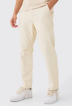 Beige Relaxed Tapered Cord Trouser In Sand
