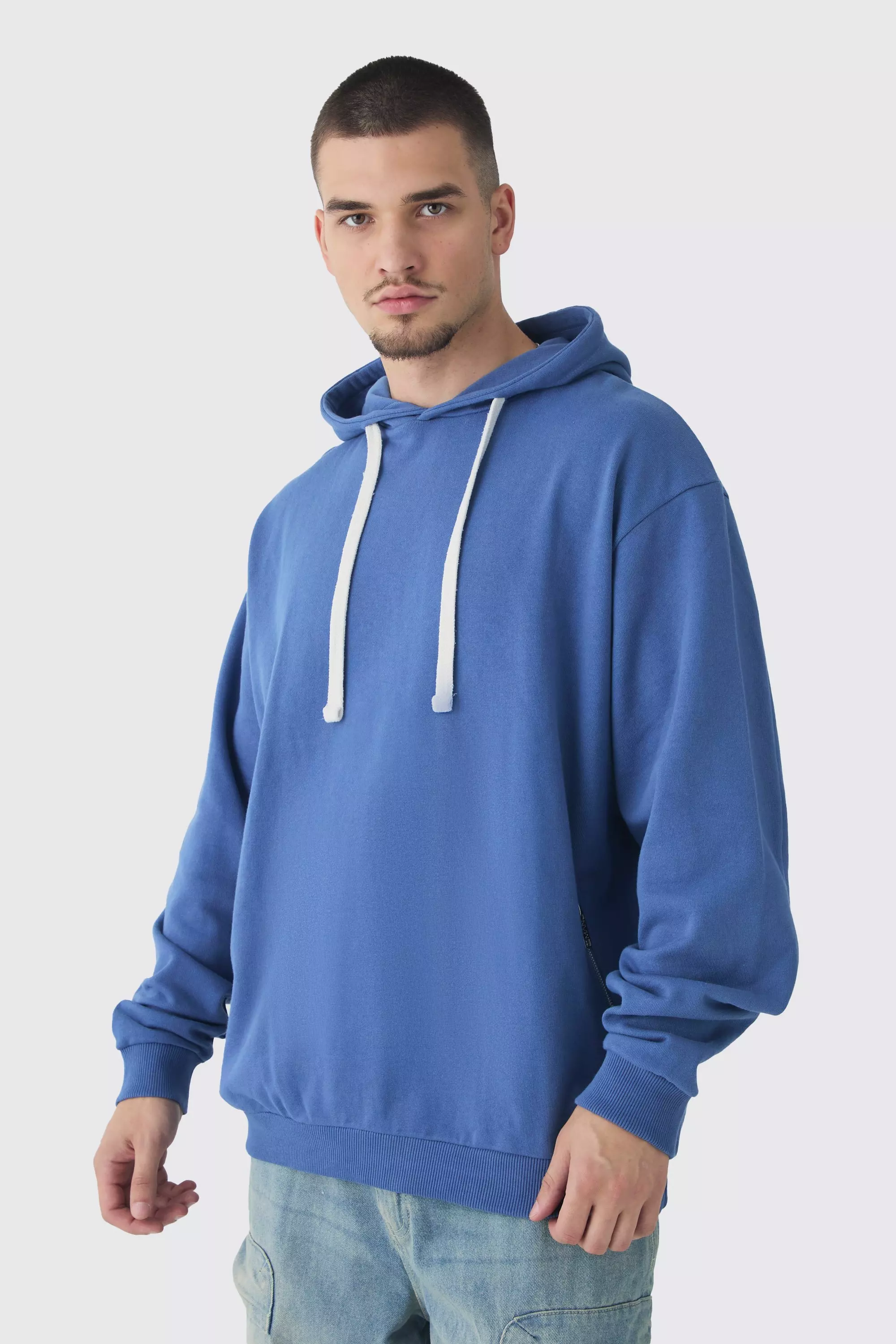 Tall gerippter Oversize Hoodie, Blue alternatives Bild