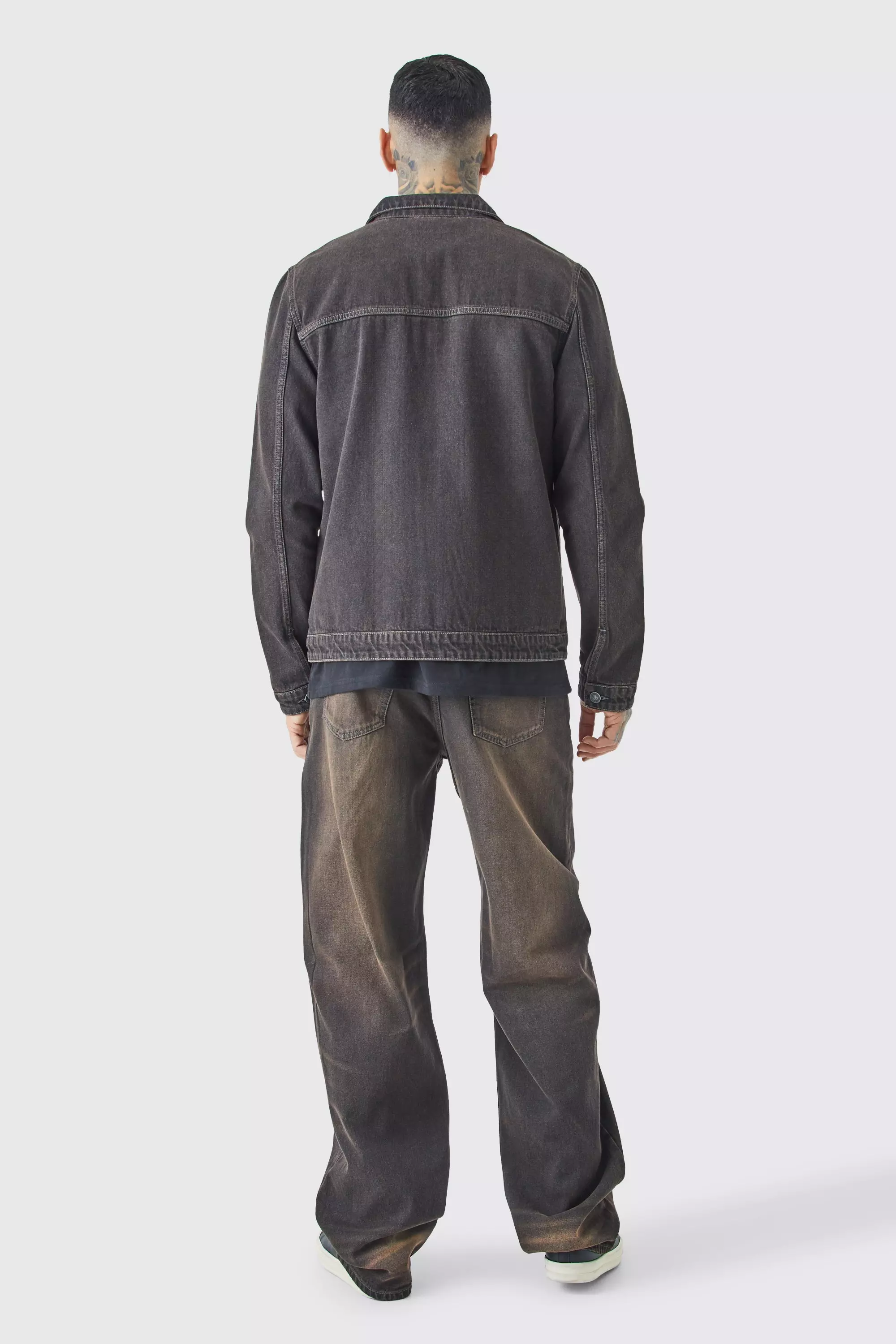 Tall Baggy Rigid Washed Jeans | boohooMAN USA