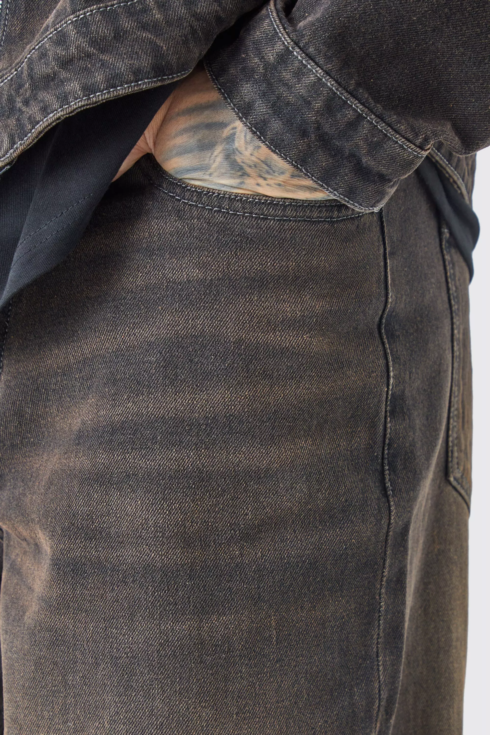 Tall Baggy Rigid Washed Jeans | boohooMAN USA
