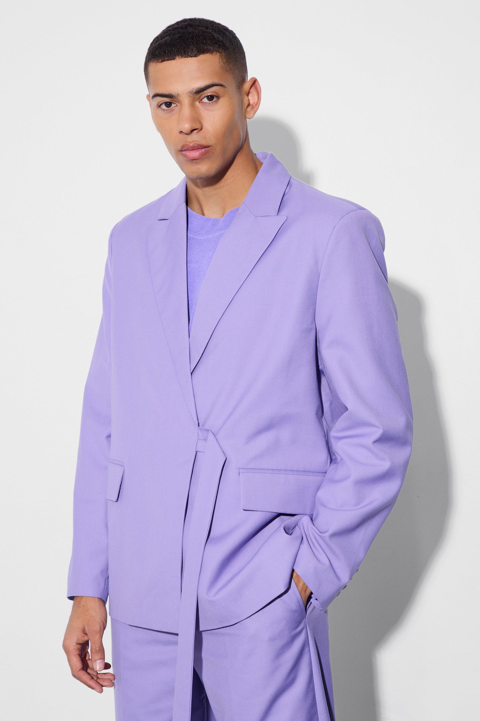 Lilac Oversized Blazer Met Bandjes