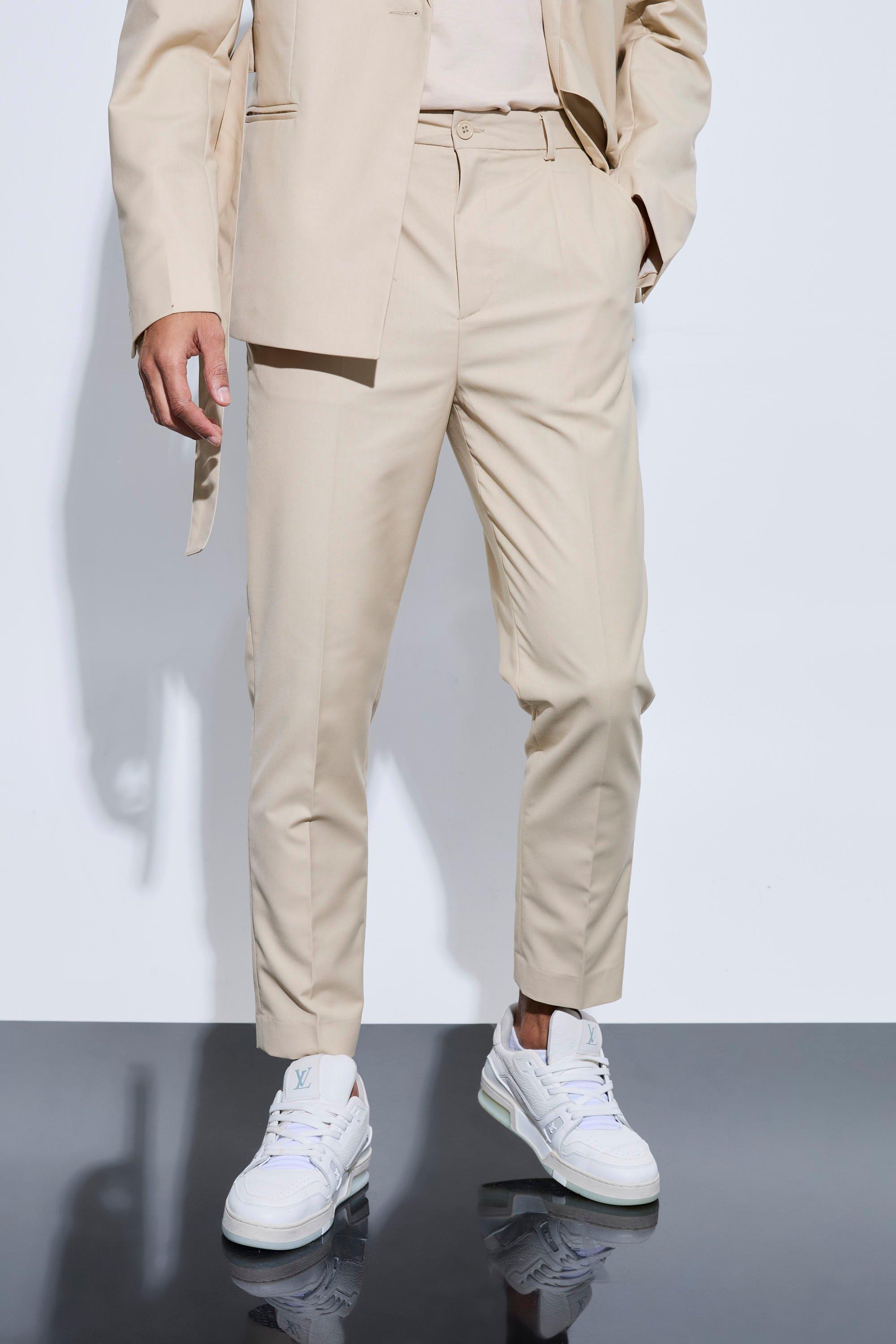 Sand Tapered Fit Suit Trousers