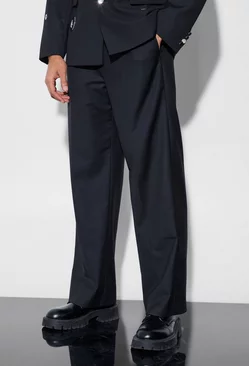 Black Relaxed Fit Suit Trousers
