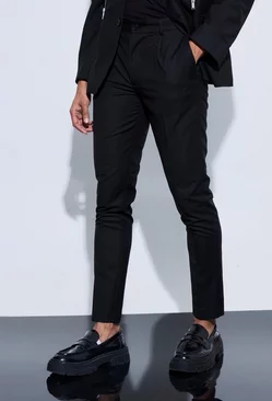 Black Skinny Fit Suit Trousers