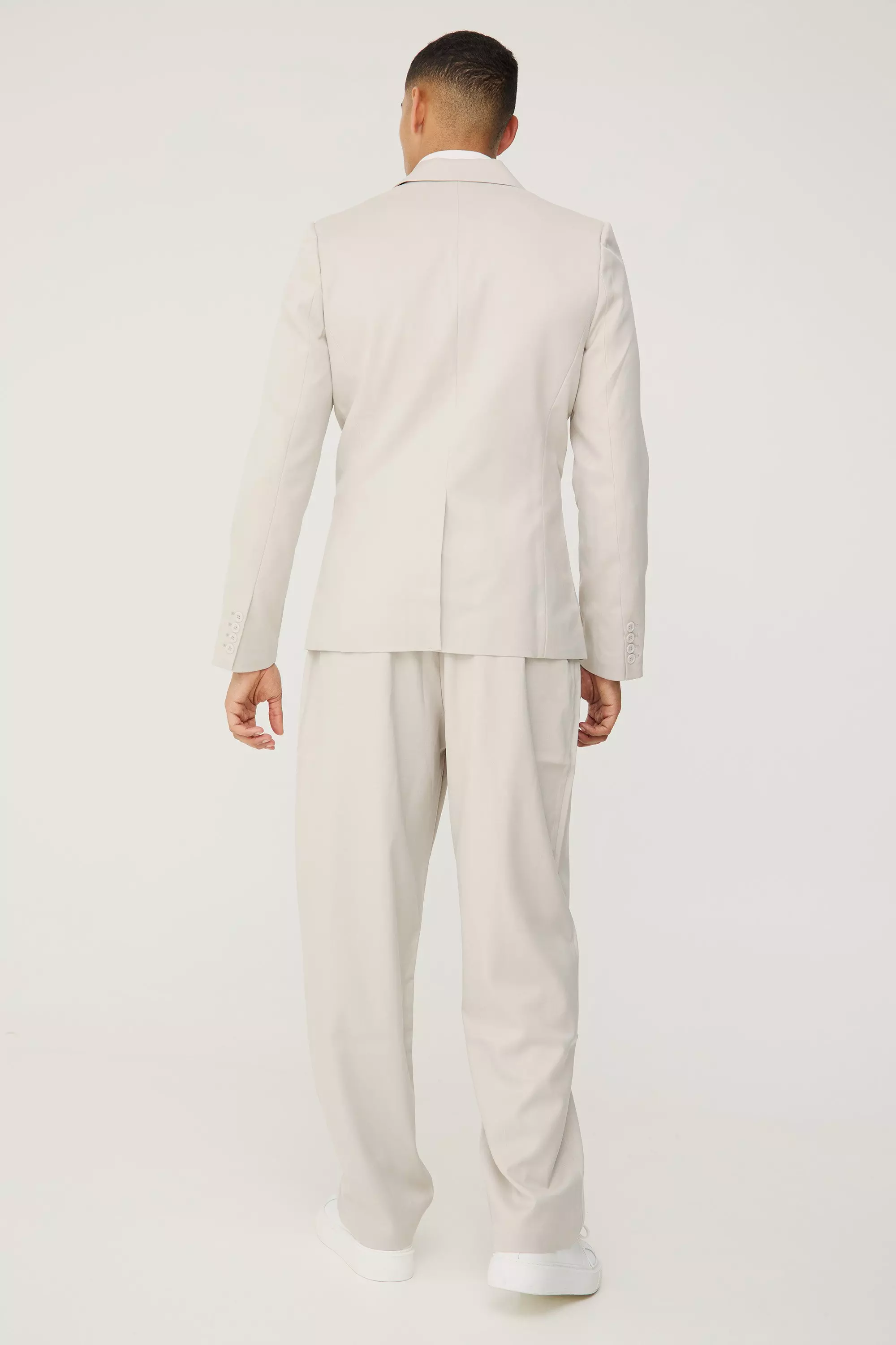 Stone Textured Skinny Single Breasted Suit Jacket alternative image