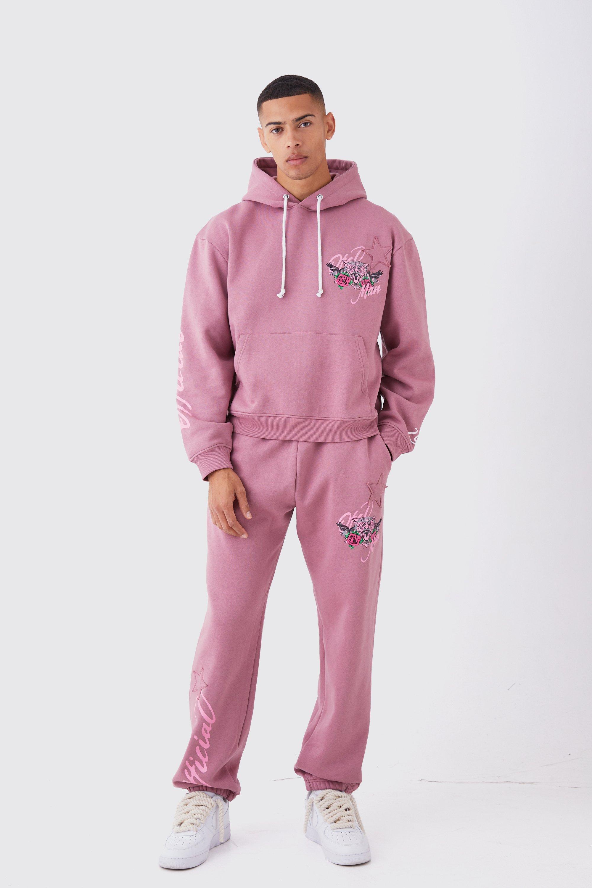 Boohooman 2024 pink tracksuit