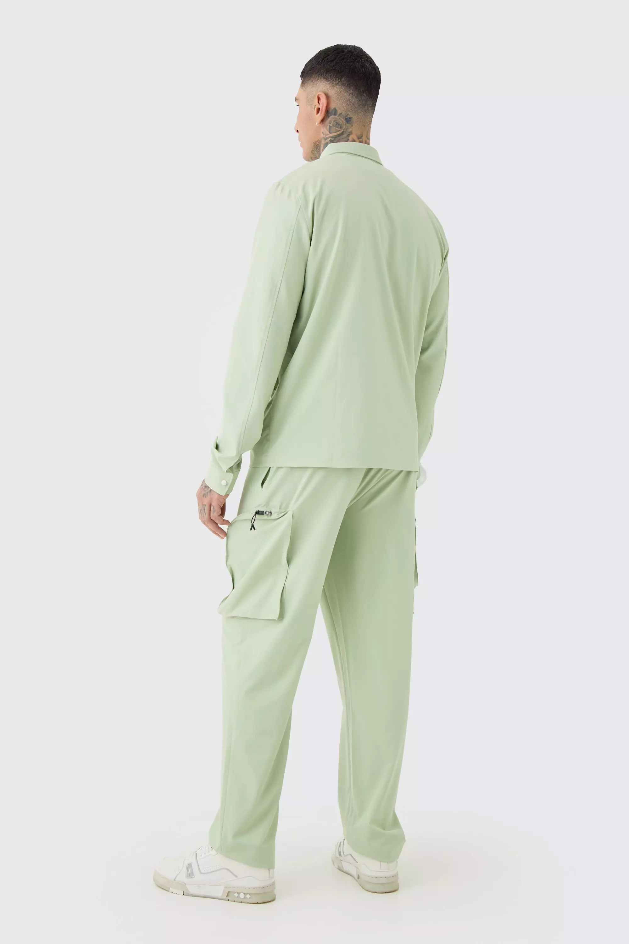 Tall - Veste Harrington technique asymétrique, Sage autre image