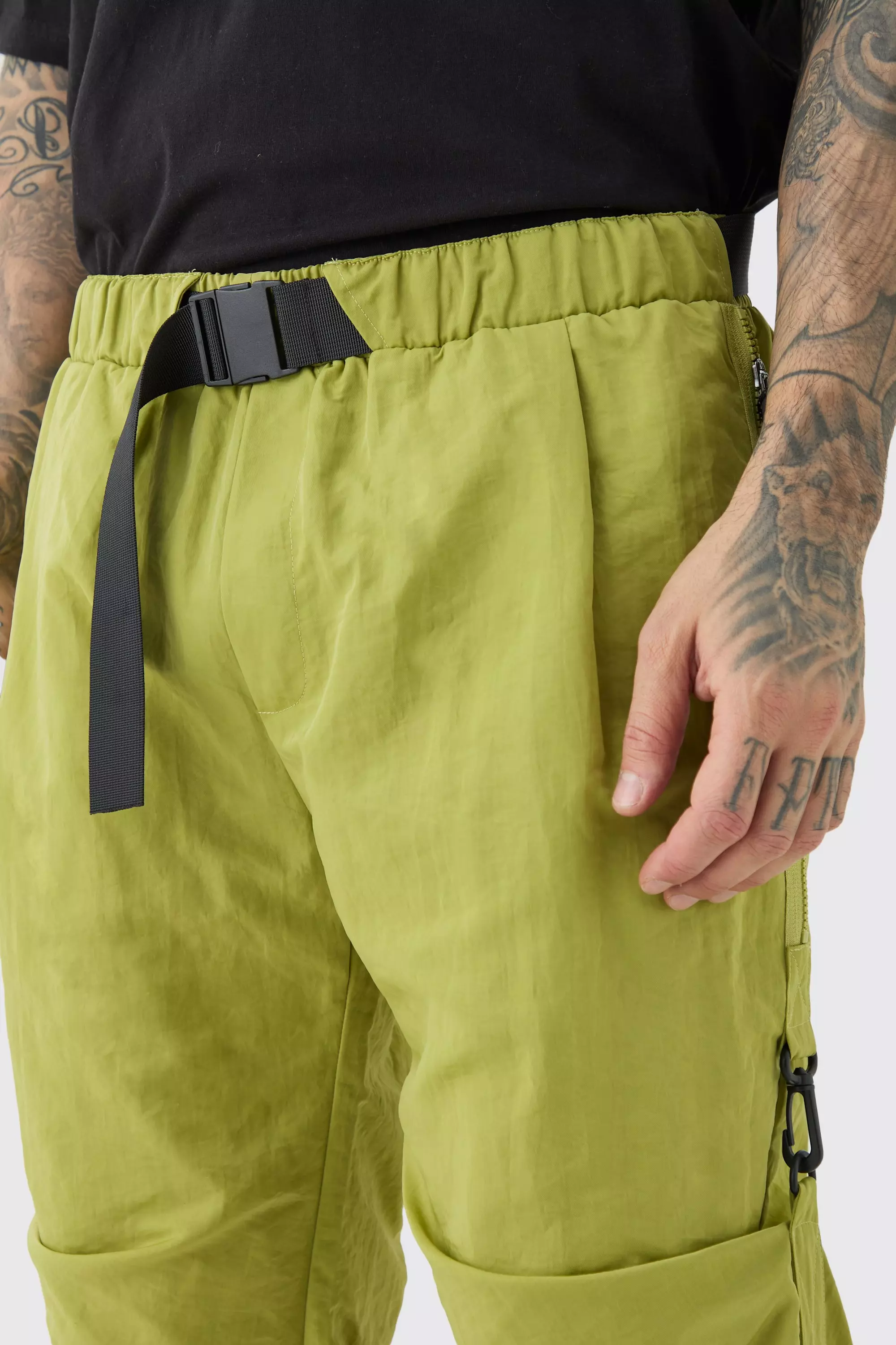 Tall lockere Nylon-Hose mit elastischem Bund, Sage alternatives Bild