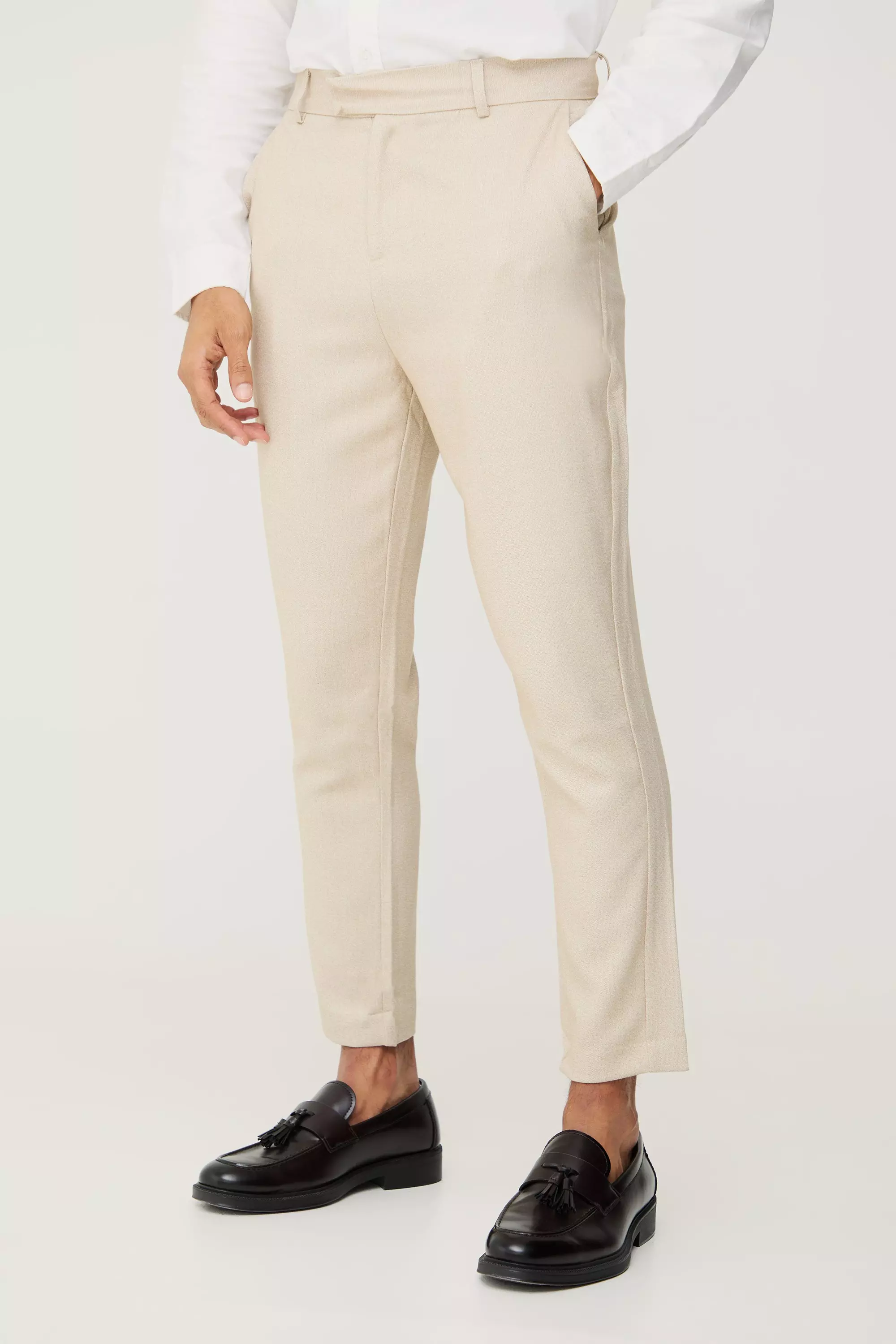 Natural Tailored Marl Tapered Trousers alternative image