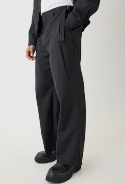 Formal Wide Fit Trousers Black