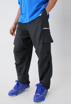 Black Tailored Cargo Zip Pocket Trousers
