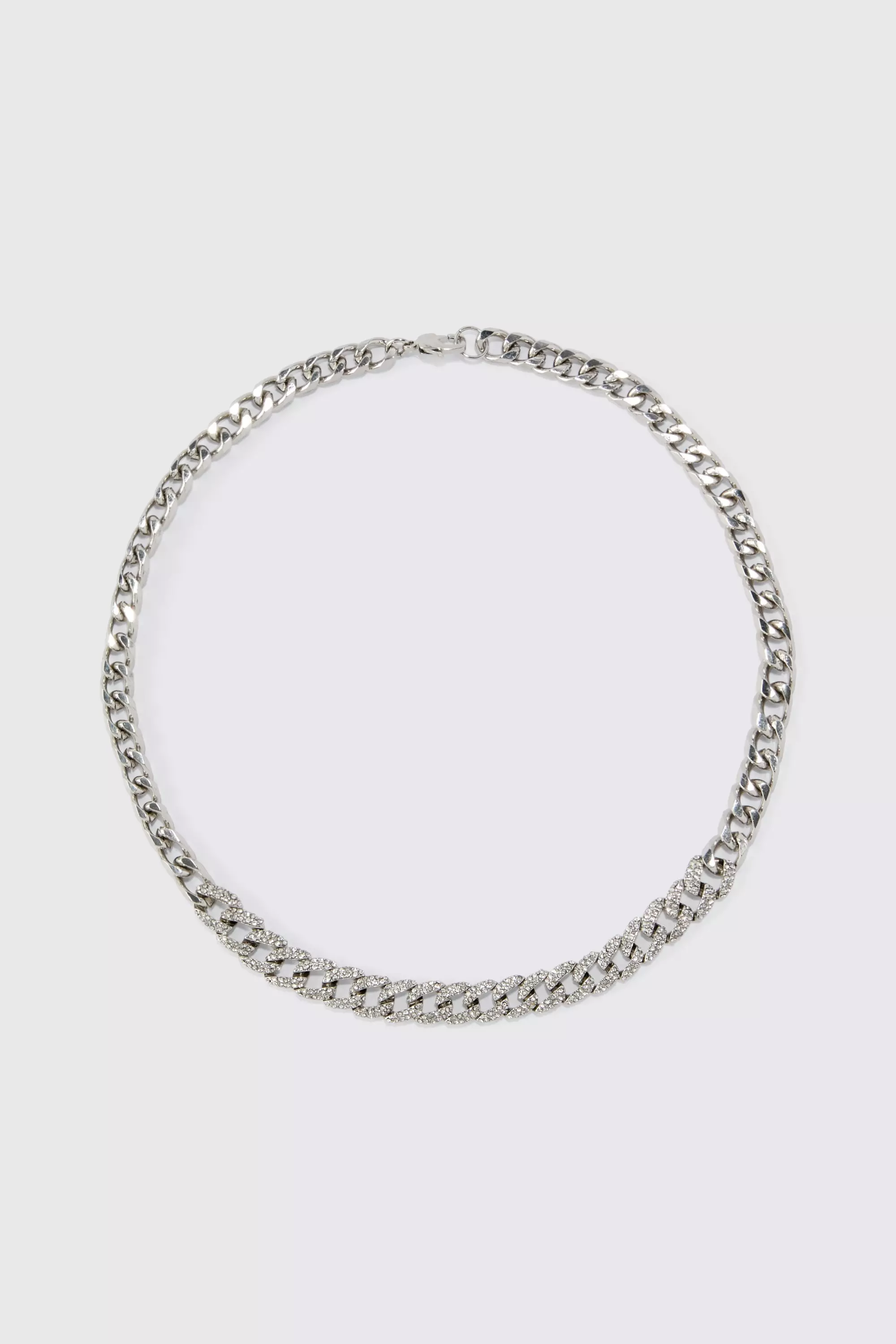 Silver Iced Chain Necklace
