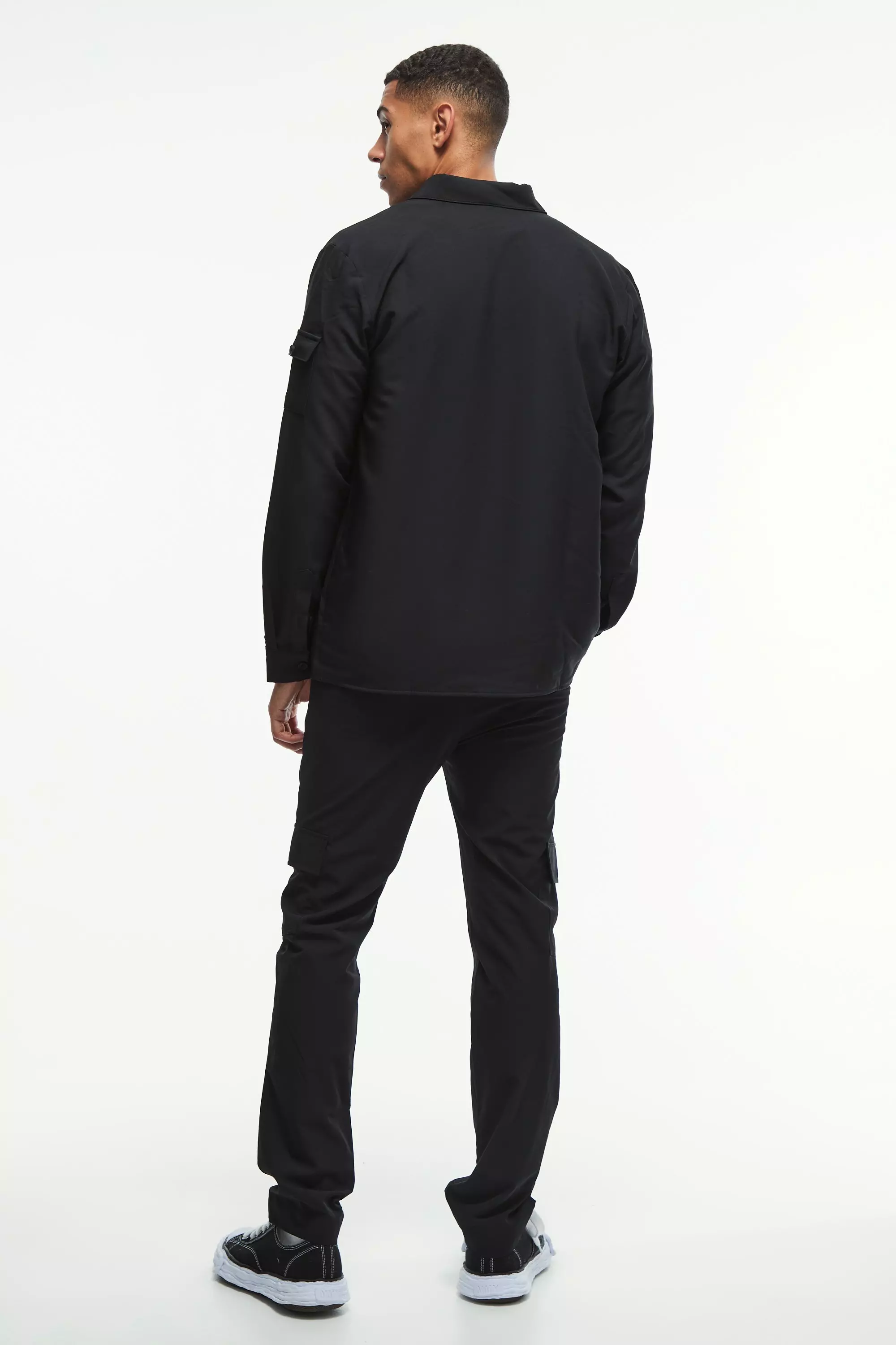 Black Long Sleeve Lightweight Oversized Overshirt alternative image