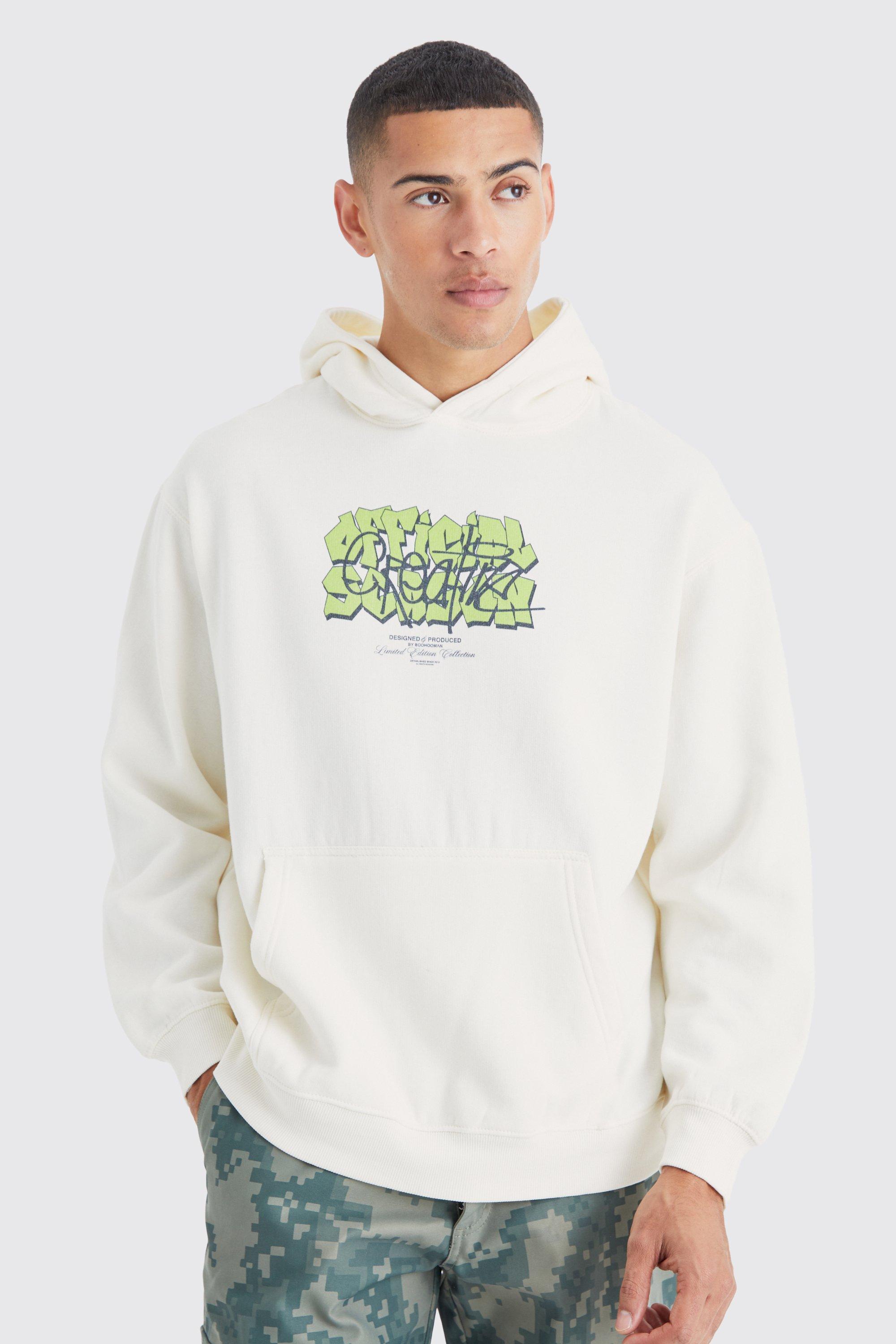 Boohooman hoodie white new arrivals