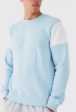 Slim Colour Block Sweatshirt Light blue