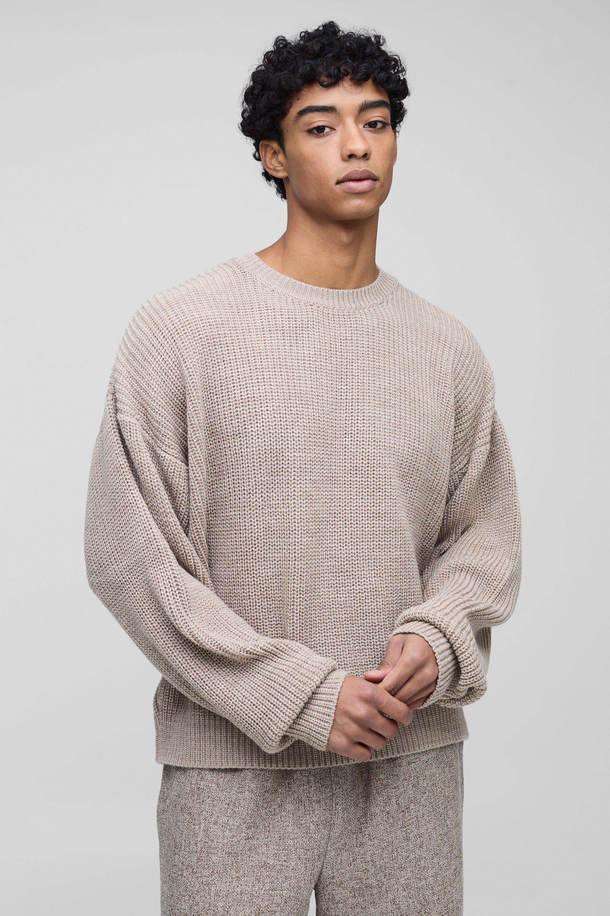 Oversized Brushed Yarn Crew Neck Sweater