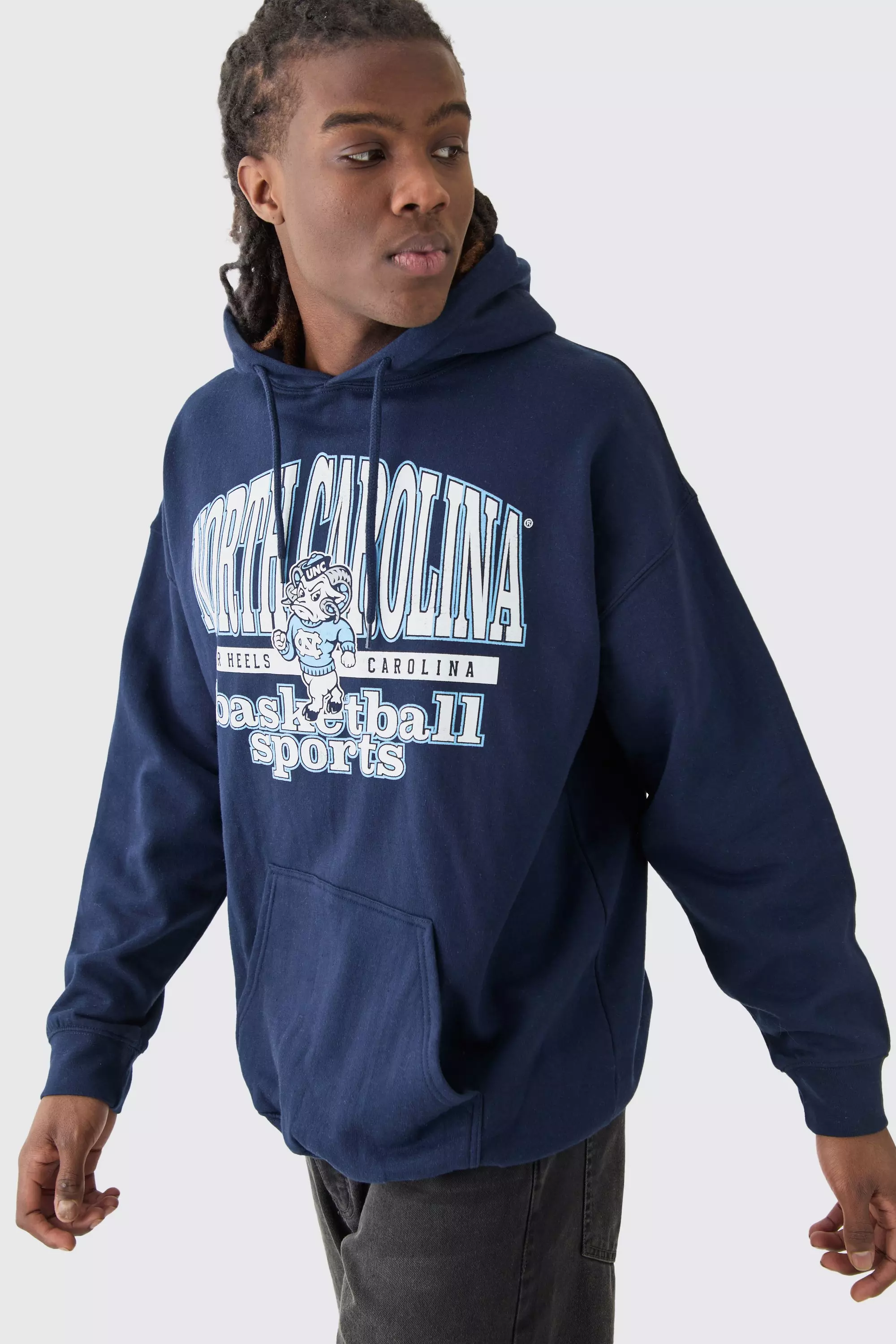 Oversized North Carolina License Hoodie Navy