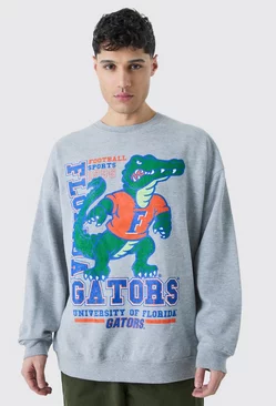 Grey Oversized Florida Gators License Sweatshirt