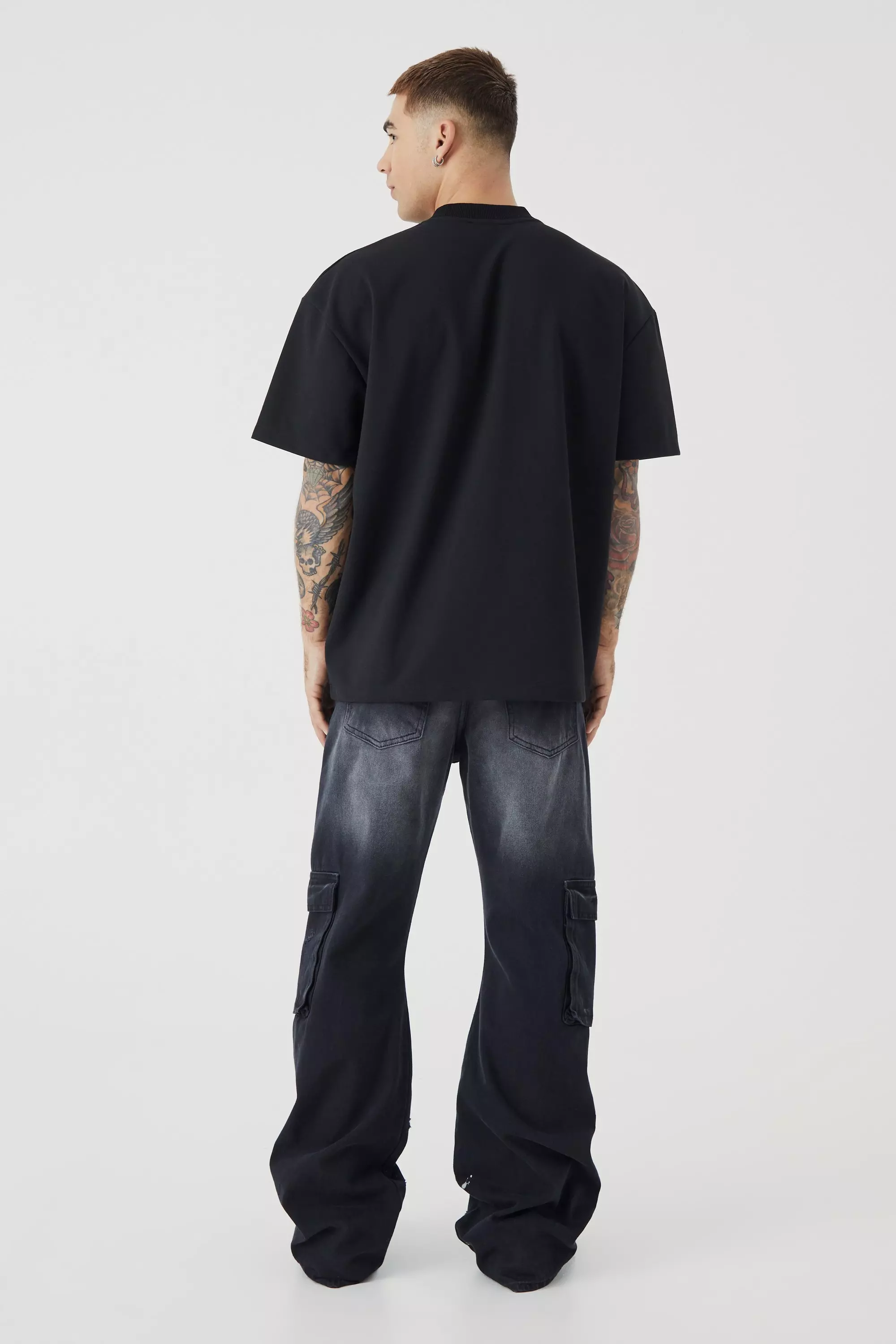 T-shirt oversize premium à broderie, Black autre image