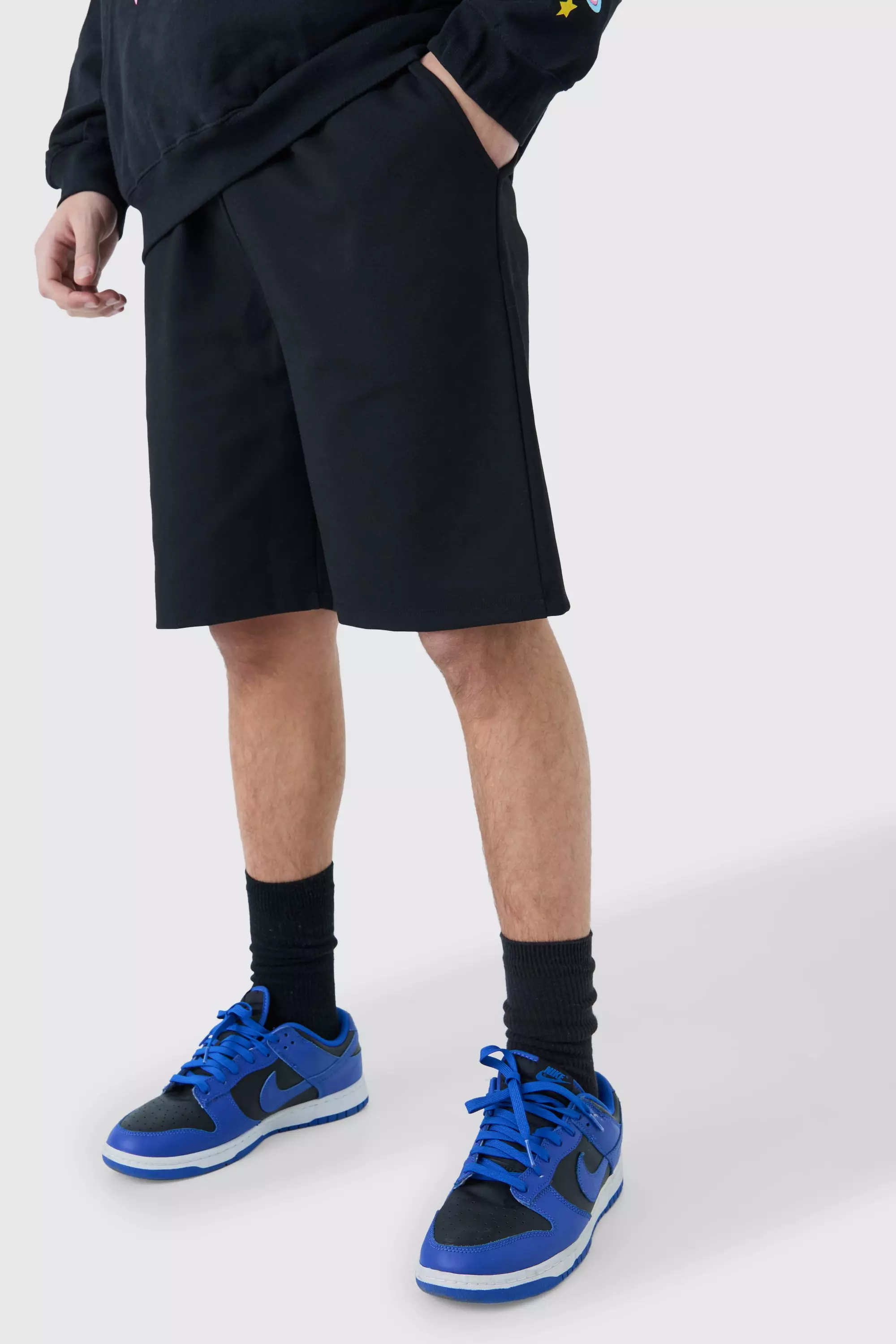 Loose Mid Length Premium Super Heavyweight Shorts Black