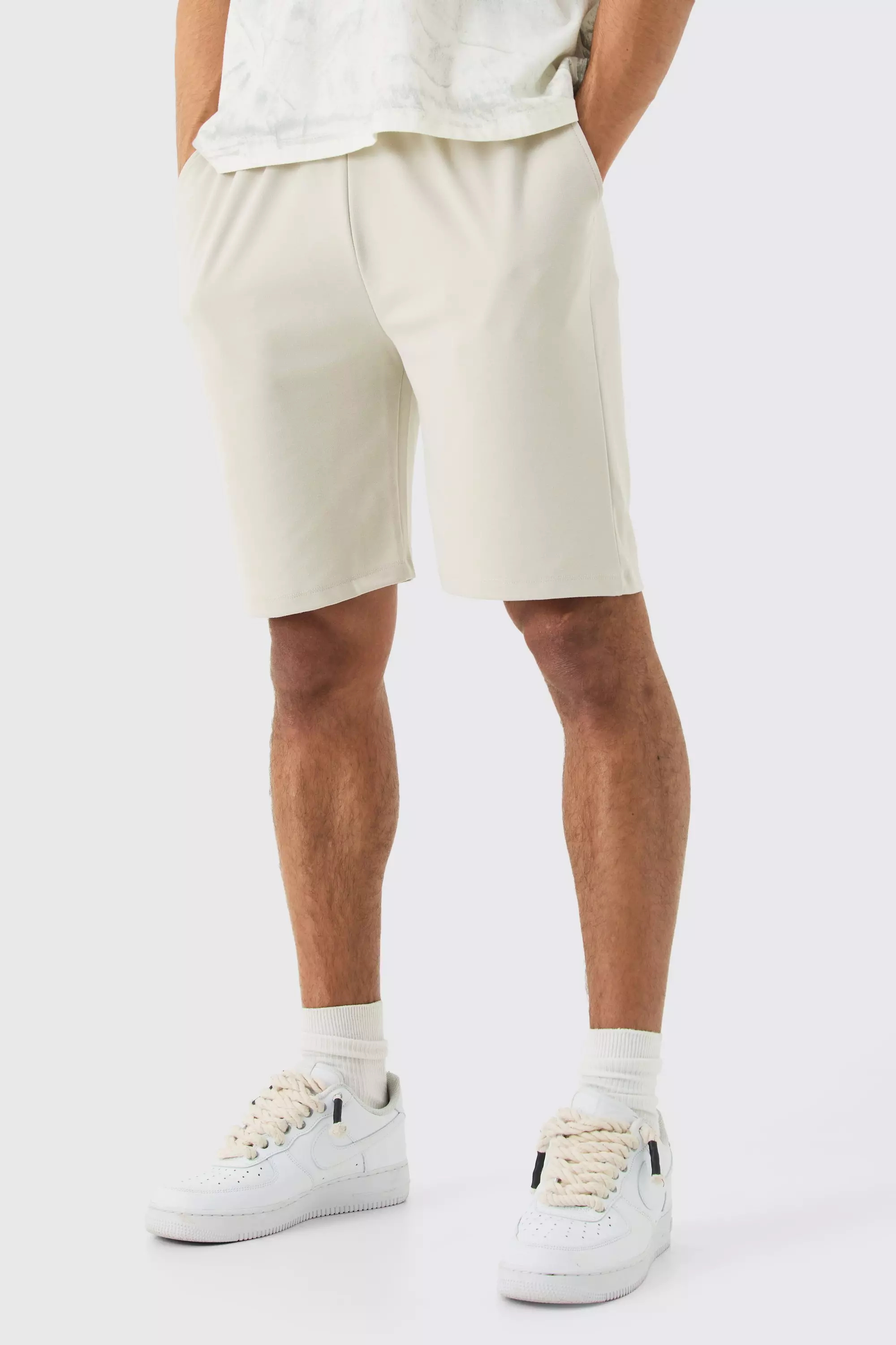 Loose Mid Length Premium Super Heavyweight Shorts Sand