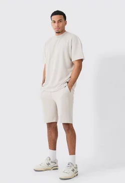 Sand Beige Oversized Premium Super Heavyweight T-shirt & Shorts