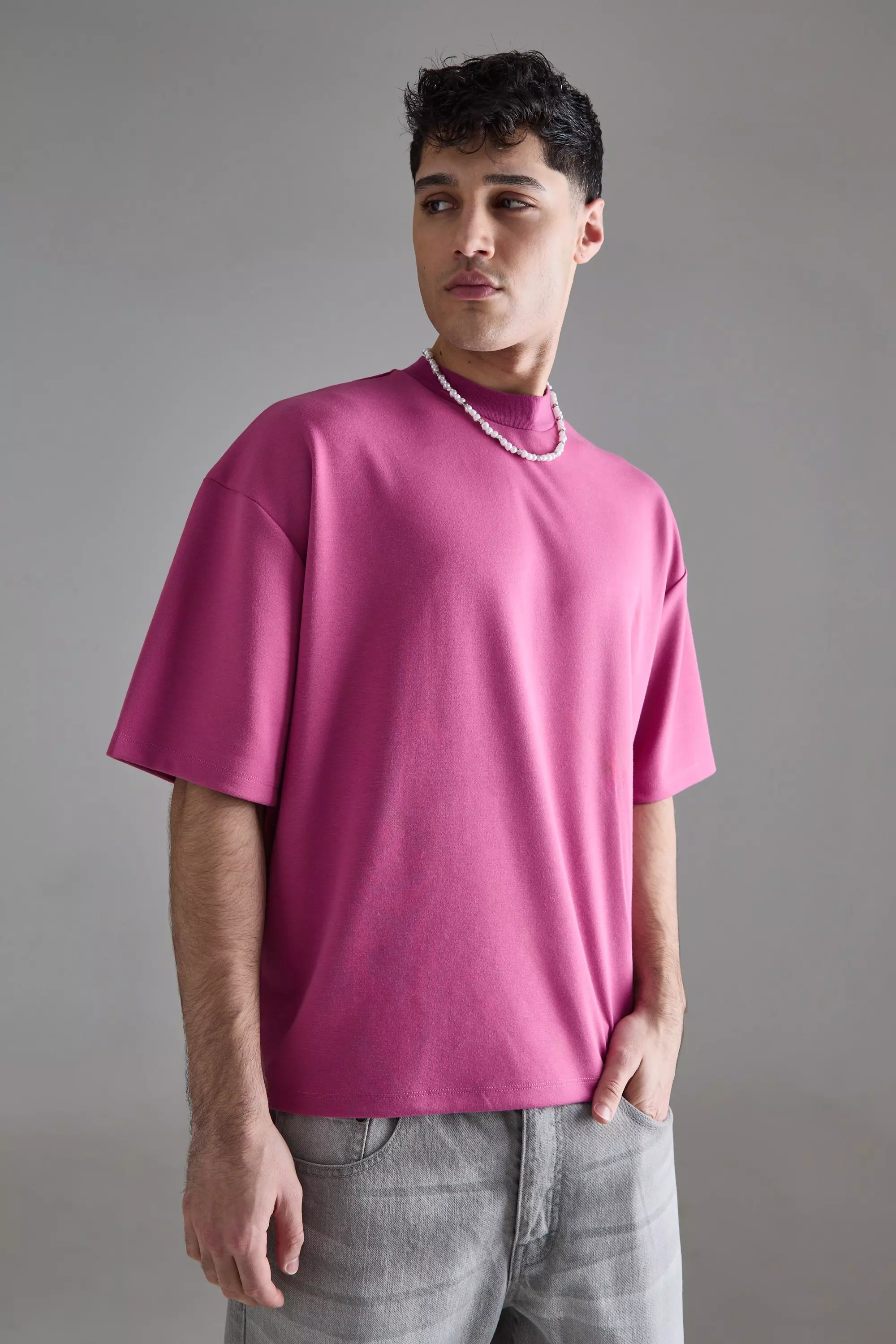 Pink Oversized Boxy Premium Super Heavyweight T-shirt alternative image