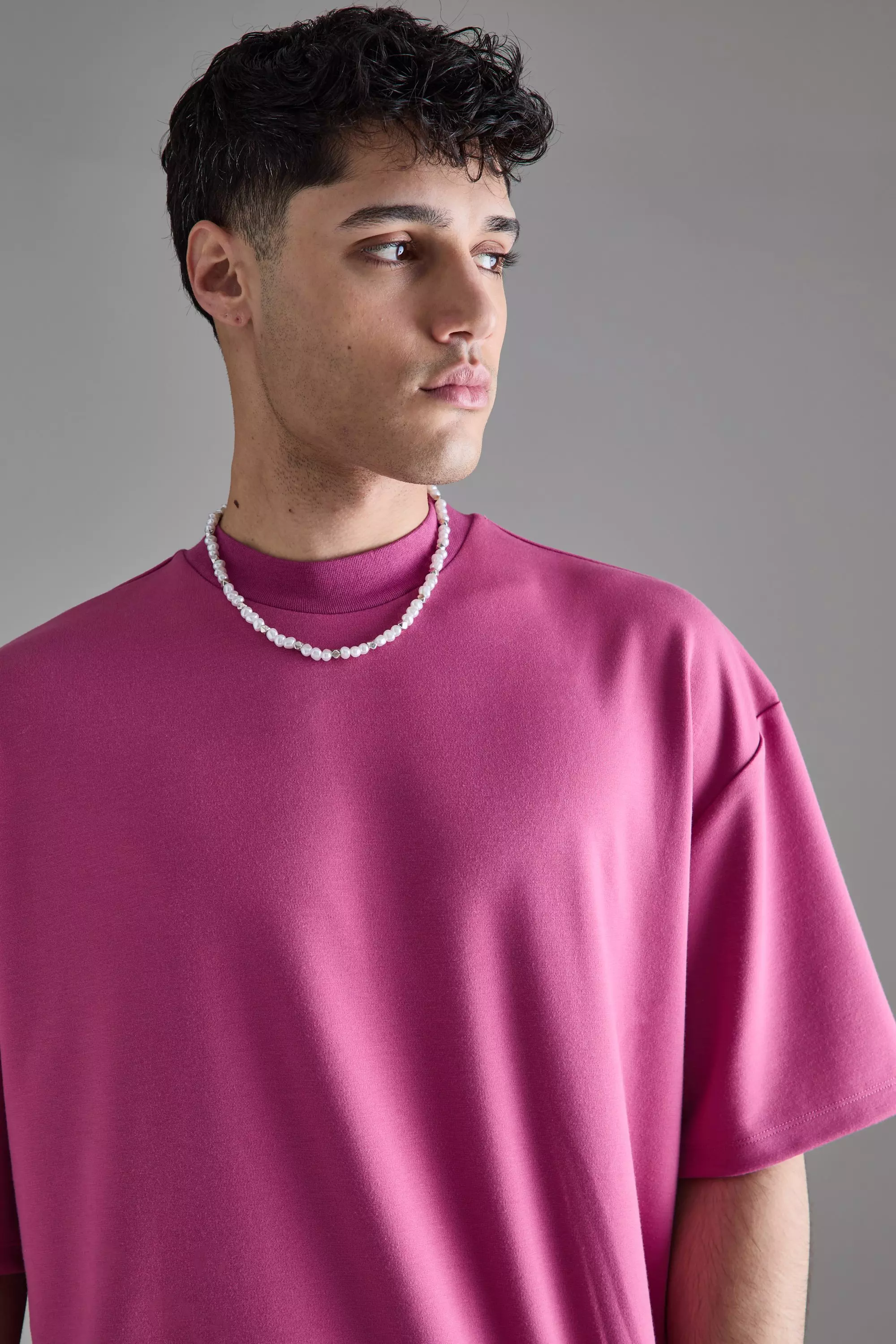 Pink Oversized Boxy Premium Super Heavyweight T-shirt alternative image