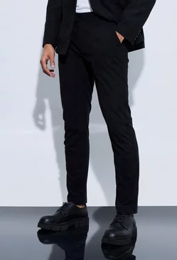 Skinny Fit Corduroy Tailored Trouser Black
