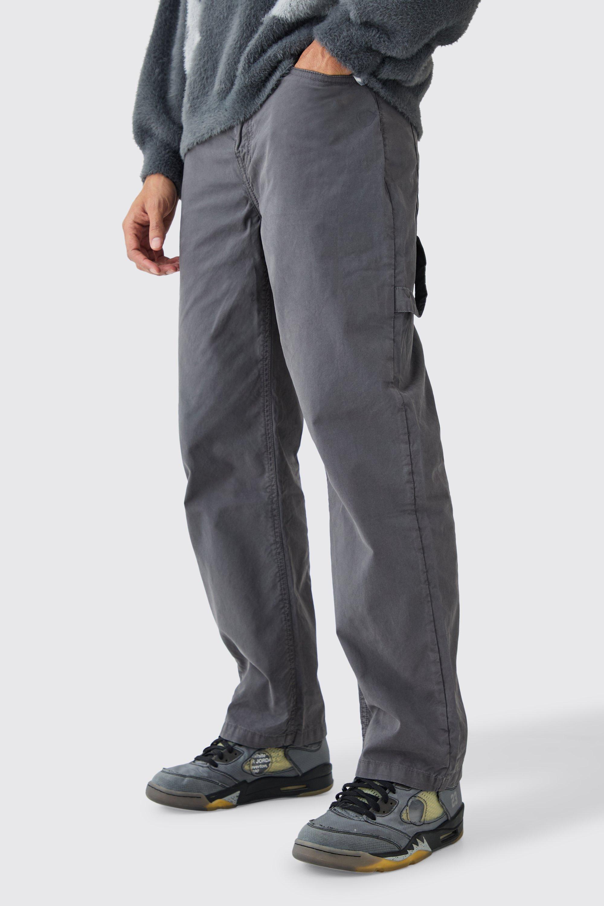 Fixed Waist Straight Leg Twill Cargo Pants