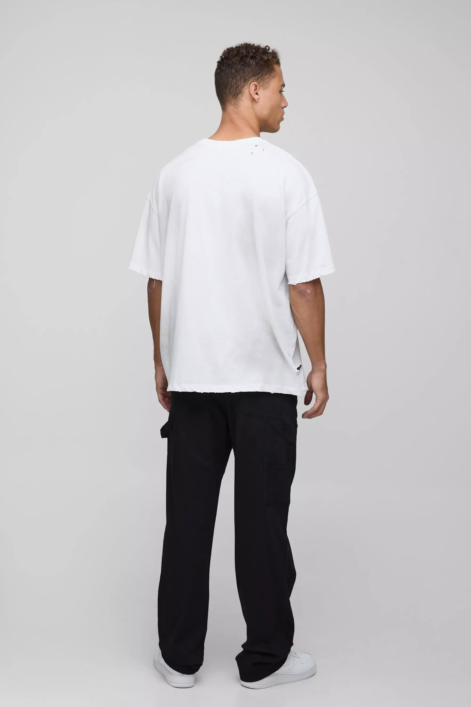 Tall Fixed Waist Relaxed Twill Carpenter Trouser | boohooMAN USA
