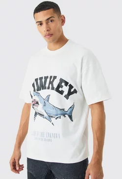 White Oversized Interlock Paradise Shark T-shirt