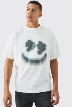 White Oversized Interlock Tropics Smiley T-shirt