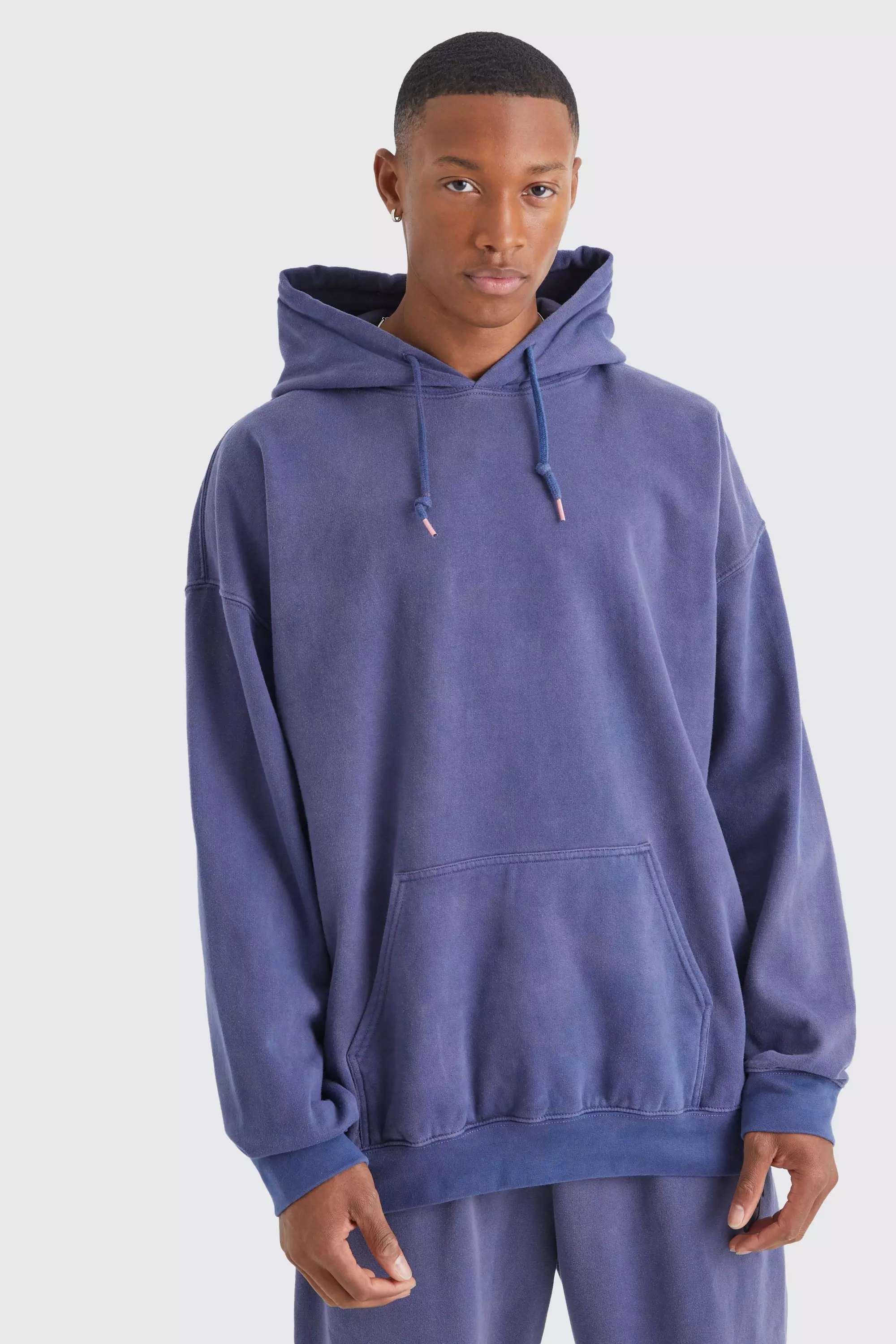 Purple Oversized Washed Hoodie