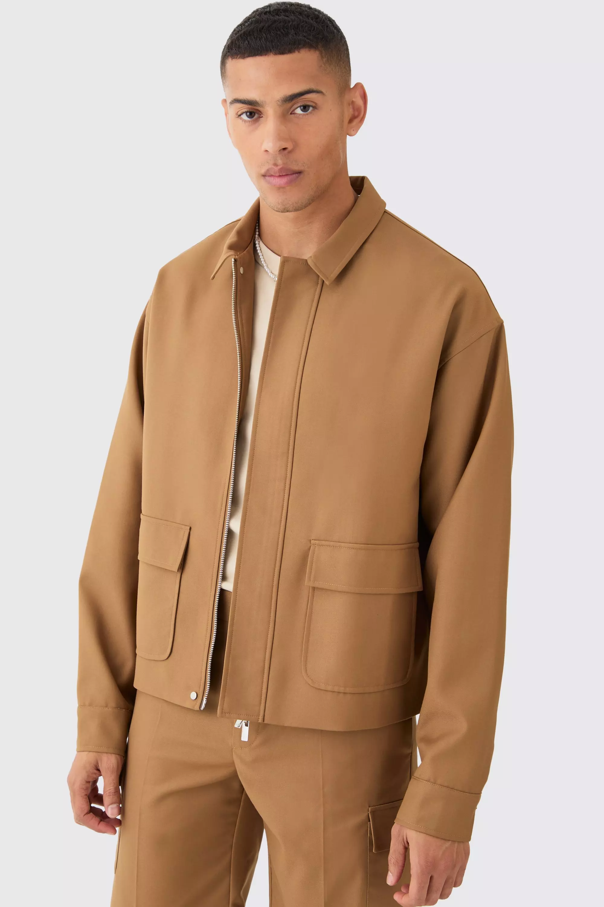 Tailored Harrington Jacket Mocha