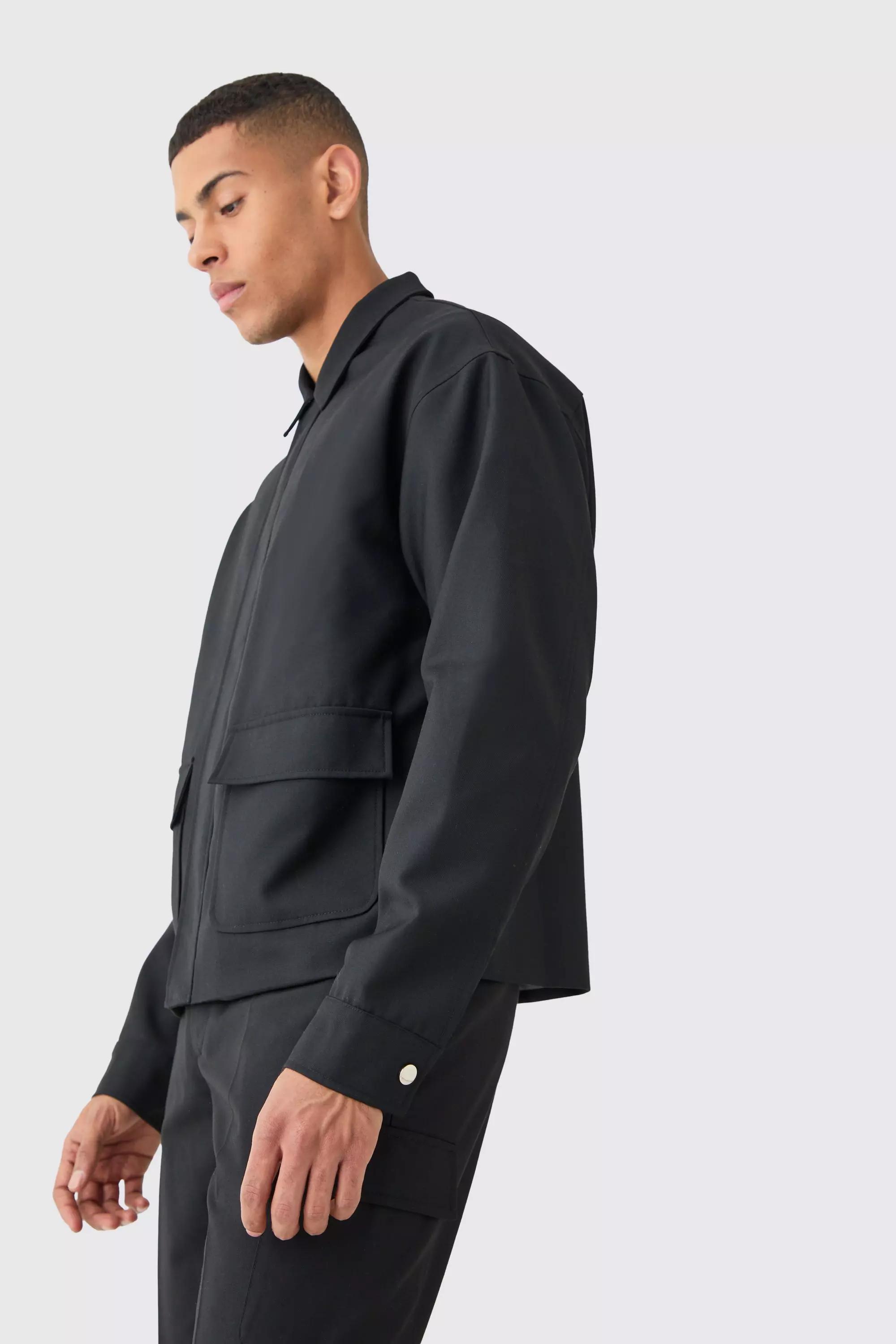 Tailored Harrington Jacket Black