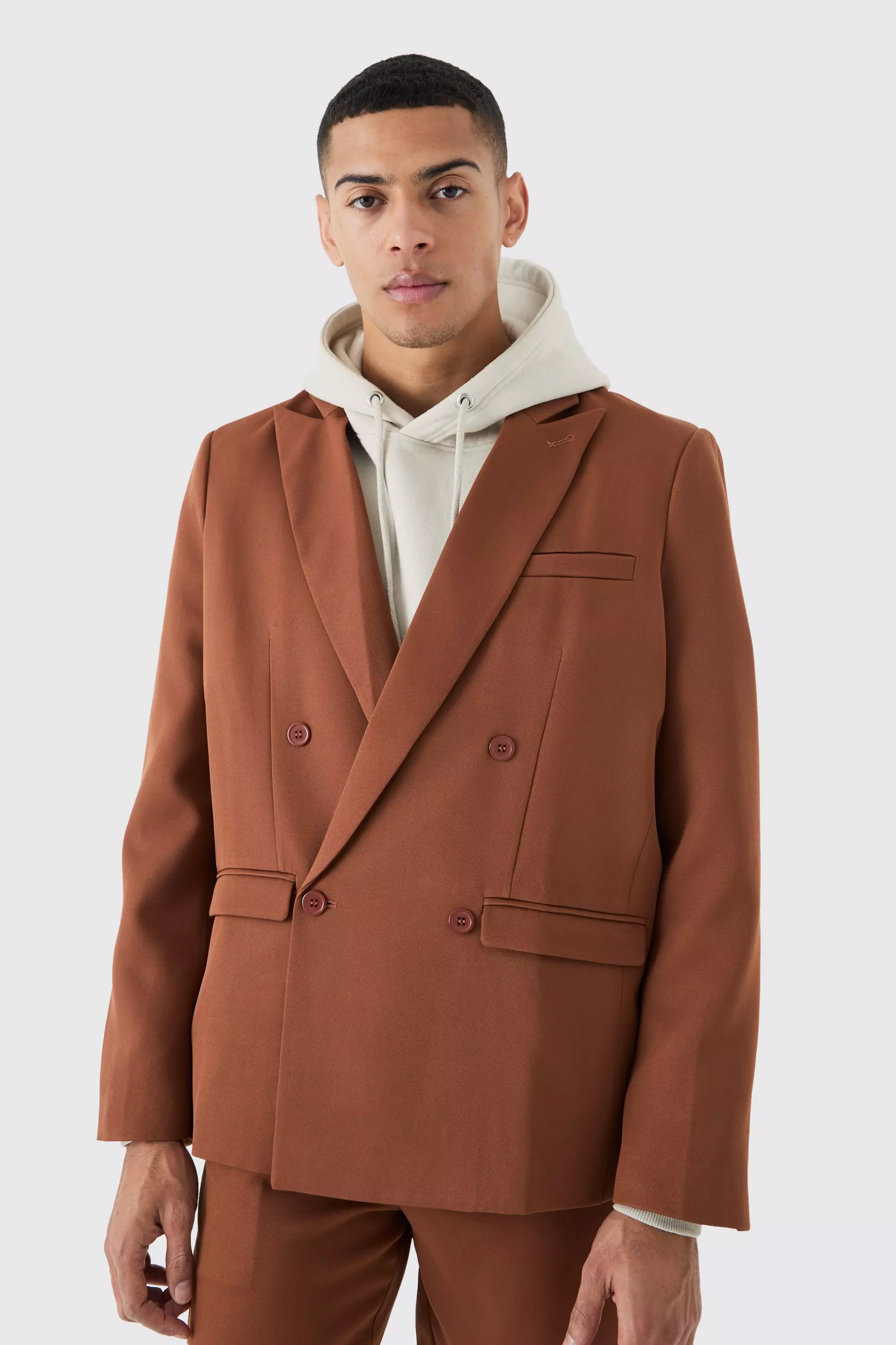 Rust Mix & Match Oversized Double Breasted Blazer alternative image