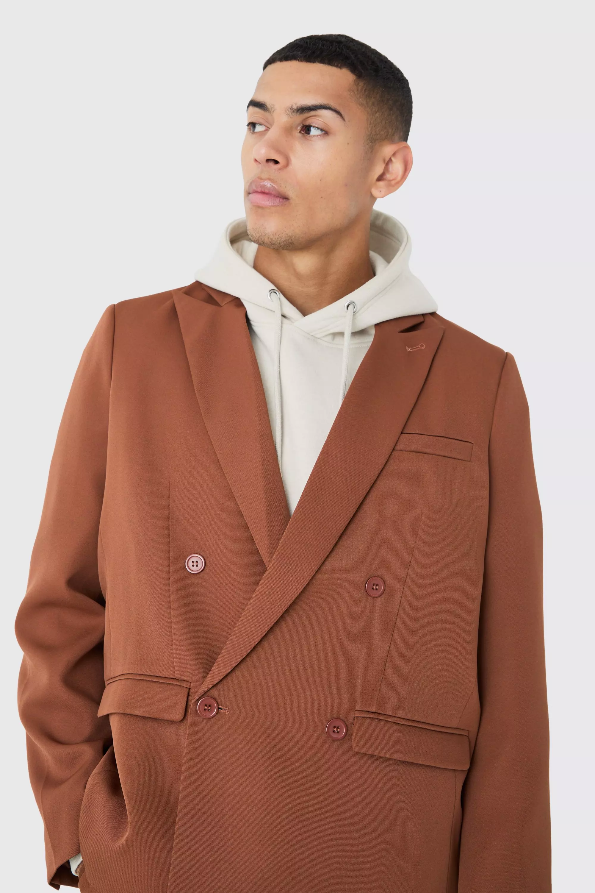 Rust Mix & Match Oversized Double Breasted Blazer alternative image