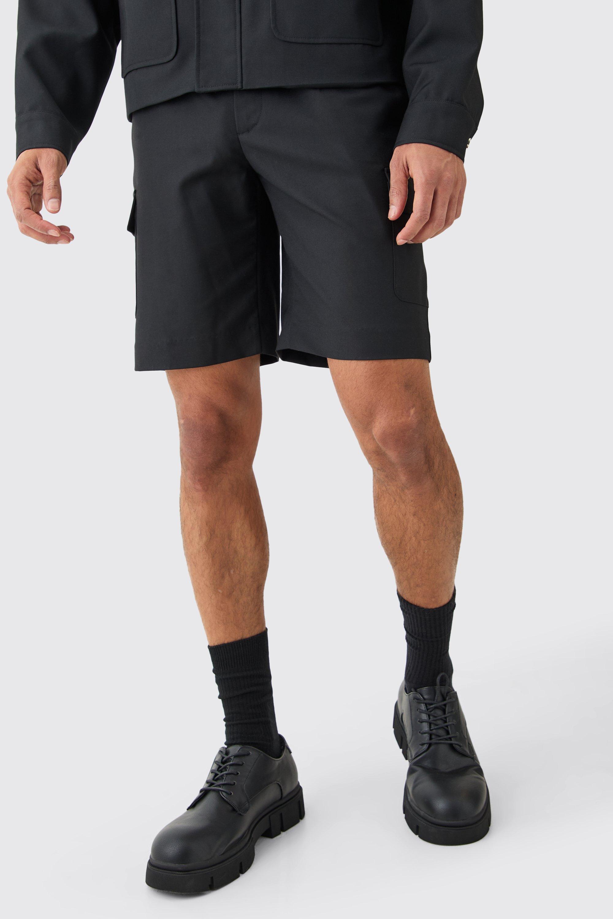 Lockere Cargo-Shorts, Black