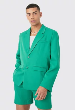 Mix & Match Oversized Single Breasted Blazer Green